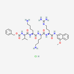 molecular formula C42H63ClN10O7 B13412295 Z-Val-Lys-Lys-Arg-4MbetaNA CAS No. 71003-01-5