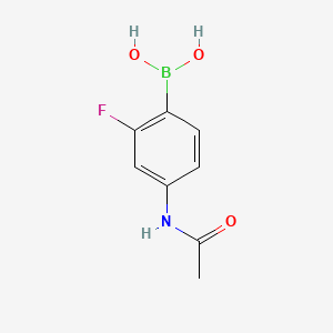 molecular formula C8H9BFNO3 B13412339 (4-Acetamido-2-fluorophenyl)boronic acid 