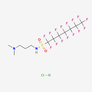 molecular formula C12H15Cl2F15N2O2S B13412475 N-[3-(dimethylamino)propyl]-1,1,2,2,3,3,4,4,5,5,6,6,7,7,7-pentadecafluoroheptane-1-sulfonamide;dihydrochloride CAS No. 67940-02-7