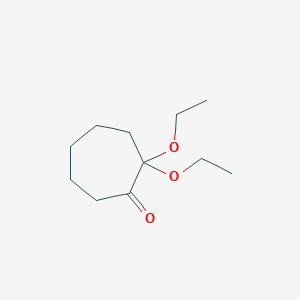 molecular formula C11H20O3 B13412479 2,2-Diethoxycycloheptan-1-one CAS No. 98015-56-6