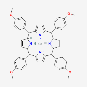 molecular formula C48H46CoN4O4 B13412601 cobalt(2+);5,10,15,20-tetrakis(4-methoxyphenyl)-1,4,5,10,11,14,15,20,21,23-decahydroporphyrin-22,24-diide 