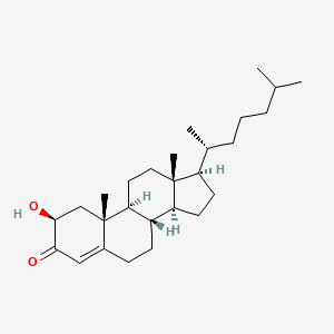 molecular formula C27H44O2 B13412627 Cholest-4-en-3-one, 2-hydroxy-, (2b)- 
