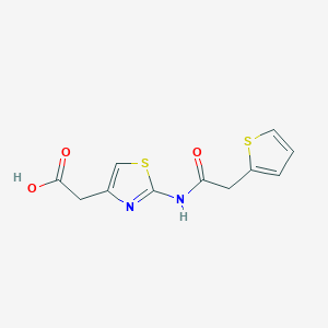 molecular formula C11H10N2O3S2 B1341268 2-{2-[2-(Thiophen-2-yl)acetamido]-1,3-thiazol-4-yl}acetic acid CAS No. 332099-91-9