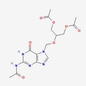 molecular formula C15H19N5O7 B13412800 N-[7-[[2-(Acetyloxy)-1-[(acetyloxy)methyl]ethoxy]methyl]-6,7-dihydro-6-oxo-1H-purin-2-yl]-acetamide 
