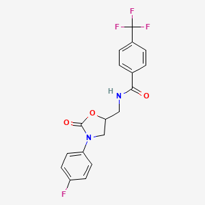 molecular formula C18H14F4N2O3 B1341318 N-[[3-(4-fluorophenyl)-2-oxo-1,3-oxazolidin-5-yl]methyl]-4-(trifluoromethyl)benzamide 