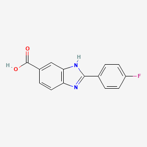 molecular formula C14H9FN2O2 B1341320 2-(4-Fluorophenyl)-1H-benzimidazole-5-carboxylic acid CAS No. 850705-30-5