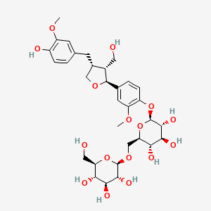 molecular formula C32H44O16 B13413230 (+)-Lariciresinol 4'-O-beta-D-Glucopyranosyl-(1->3)-beta-D-glucopyranoside 