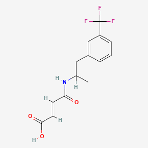 molecular formula C14H14F3NO3 B13413256 Propenoic acid, 3-((alpha-methyl-m-trifluoromethylphenethyl)carbamoyl)- CAS No. 73826-13-8