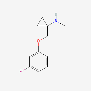 molecular formula C11H14FNO B13413264 Cyclopropanamine, 1-[(3-fluorophenoxy)methyl]-N-methyl- 