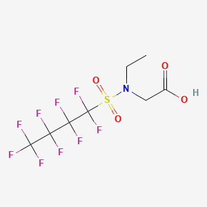 molecular formula C4F9SO2N(C2H5)CH2COOH<br>C8H8F9NO4S B13413282 n-Ethyl-n-[(nonafluorobutyl)sulfonyl]glycine CAS No. 68957-33-5