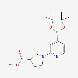 molecular formula C17H25BN2O4 B13413295 Methyl 1-(4-(4,4,5,5-tetramethyl-1,3,2-dioxaborolan-2-yl)pyridin-2-yl)pyrrolidine-3-carboxylate 