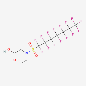 molecular formula C7F15SO2N(C2H5)CH2COOH<br>C11H8F15NO4S B13413310 Glycine, N-ethyl-N-[(pentadecafluoroheptyl)sulfonyl]- CAS No. 68957-63-1