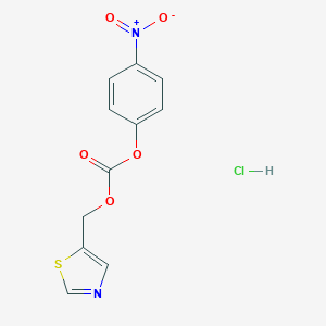 molecular formula C11H9ClN2O5S B134134 4-Nitrophenyl (thiazol-5-ylmethyl) carbonate hydrochloride CAS No. 154212-59-6