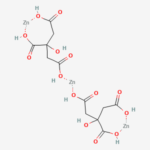 molecular formula C12H16O14Zn3 B13413453 DL-Lactic acid hemi-ZINC 