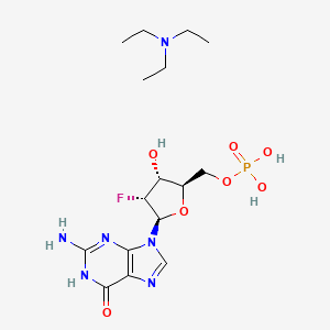 molecular formula C16H28FN6O7P B13413523 P-Gua-Ribf2F.TEA 