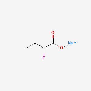molecular formula C4H6FNaO2 B13413553 2-Fluorobutyric acid sodium salt CAS No. 63867-21-0