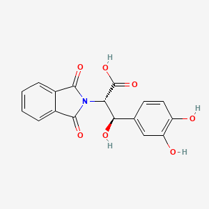 molecular formula C17H13NO7 B13413732 L-Threo-(n-phthaloyl-3-(3,4-dihydroxyphenyl)serine) 