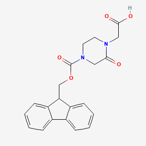 molecular formula C21H20N2O5 B1341376 4-Fmoc-1-carboxymethyl-piperazin-2-one CAS No. 738625-30-4