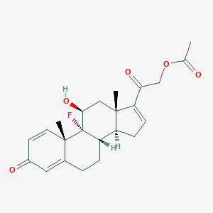 molecular formula C23H27FO5 B134138 9-Fluoro-11beta,21-dihydroxypregna-1,4,16-triene-3,20-dione 21-acetate CAS No. 1250-85-7