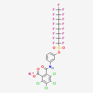 molecular formula C22H5Cl4F17KNO6S B13413894 Potassium 2,3,4,5-tetrachloro-6-(((3-(((heptadecafluorooctyl)sulphonyl)oxy)phenyl)amino)carbonyl)benzoate CAS No. 57589-85-2