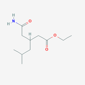 molecular formula C11H21NO3 B13413958 Ethyl 3-(2-amino-2-oxoethyl)-5-methylhexanoate 
