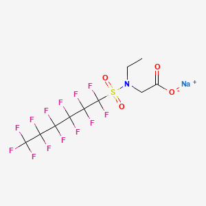molecular formula C10H7F13NNaO4S B13413999 Glycine, N-ethyl-N-[(tridecafluorohexyl)sulfonyl]-, sodium salt CAS No. 68555-70-4