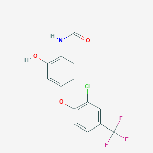 molecular formula C15H11ClF3NO3 B13414053 N-{4-[2-Chloro-4-(trifluoromethyl)phenoxy]-2-hydroxyphenyl}acetamide CAS No. 64378-97-8