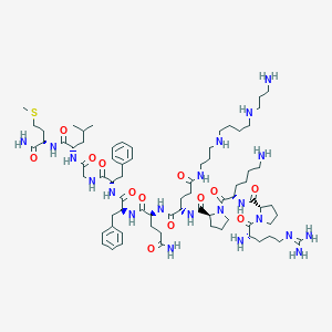 molecular formula C73H121N21O13S B134142 Substance P, N-spermine-gln(5)- CAS No. 141231-59-6