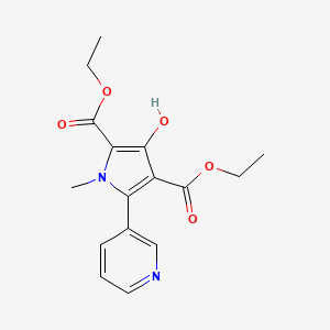 molecular formula C16H18N2O5 B13414253 Diethyl 1-methyl-3-hydroxy-5-[3-pyridyl]pyrrole-2,4-dicarboxylate 