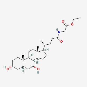molecular formula C28H47NO5 B13414315 Cholane Glycine Deriv.; Ethyl 2-((R)-4-((3R,5S,7R,8R,9S,10S,13R,14S,17R)-3,7-Dihydroxy-10,13-dimethylhexadecahydro-1H-cyclopenta[a]phenanthren-17-yl)pentanamido)acetate 