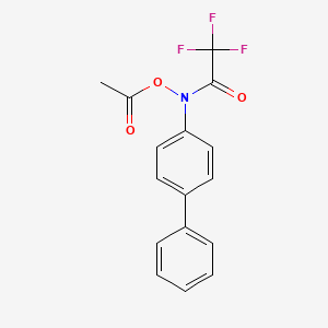 molecular formula C16H12F3NO3 B13414326 N-Trifluoroacetyl-N-acetoxy-4-aminobiphenyl CAS No. 78281-05-7