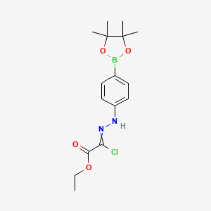 molecular formula C16H22BClN2O4 B13414357 Ethyl (2Z)-2-chloro-2-{2-[4-(4,4,5,5-tetramethyl-1,3,2-dioxaborolan-2-YL)phenyl]hydrazin-1-ylidene}acetate 