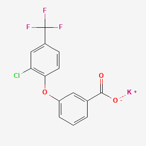 molecular formula C14H7ClF3KO3 B13414407 Potassium 3-(2-chloro-4-(trifluoromethyl)phenoxy)benzoate CAS No. 72252-48-3