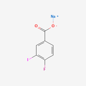 molecular formula C7H3FINaO2 B13414412 Benzoic acid, 4-fluoro-3-iodo-, sodium salt CAS No. 499-62-7