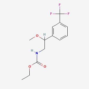 molecular formula C13H16F3NO3 B13414442 N-(beta-Methoxy-m-trifluoromethylphenethyl)carbamic acid ethyl ester CAS No. 62064-73-7