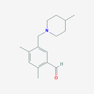 molecular formula C16H23NO B1341455 2,4-Dimethyl-5-((4-methylpiperidin-1-yl)methyl)benzaldehyde CAS No. 894207-03-5