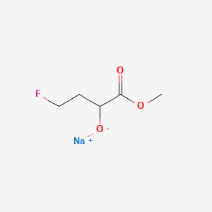 molecular formula C5H8FNaO3 B13414555 Butyric acid, 4-fluoro-2-hydroxy-, methyl ester, sodium salt CAS No. 63904-98-3