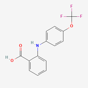 molecular formula C14H10F3NO3 B13414557 Anthranilic acid, N-(p-trifluoromethoxyphenyl)- CAS No. 51679-41-5
