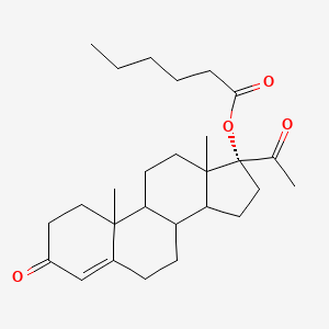 molecular formula C27H40O4 B13414740 Hydroxy progesterone caproate 