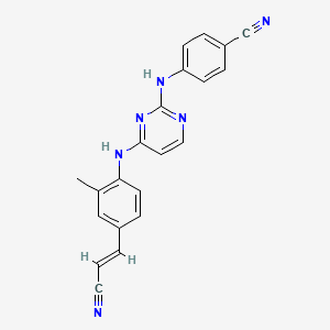 molecular formula C21H16N6 B13414902 4-[[4-[4-[(E)-2-cyanovinyl]-2-methyl-anilino]pyrimidin-2-yl]amino]benzonitrile CAS No. 500292-48-8