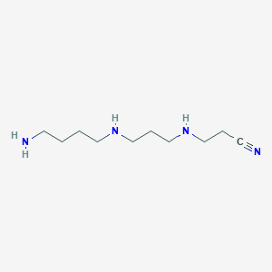 molecular formula C10H22N4 B13414968 3-({3-[(4-Aminobutyl)amino]propyl}amino)propanenitrile CAS No. 76801-35-9