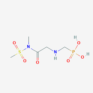 molecular formula C5H13N2O6PS B13414981 Phosphonic acid, [[[2-[methyl(methylsulfonyl)amino]-2-oxoethyl]amino]methyl]- CAS No. 98565-18-5