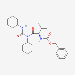 molecular formula C26H39N3O4 B13415001 (S)-[1-[[Cyclohexyl[(cyclohexylamino)carbonyl]amino]carbonyl]-2-methylpropyl]carbamic Acid Phenylmethyl Ester CAS No. 53111-06-1
