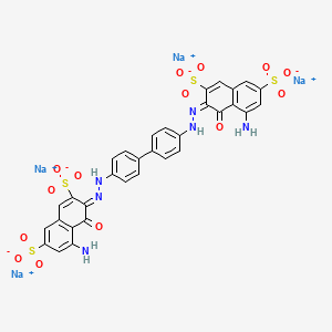 molecular formula C32H20N6Na4O14S4 B13415051 tetrasodium;(3E)-5-amino-3-[[4-[4-[(2Z)-2-(8-amino-1-oxo-3,6-disulfonatonaphthalen-2-ylidene)hydrazinyl]phenyl]phenyl]hydrazinylidene]-4-oxonaphthalene-2,7-disulfonate 