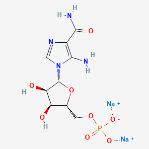 molecular formula C9H13N4Na2O8P B13415094 5-Aminoimidazole-4-carboxamide-1-beta-D-Ribofuranosyl 5'-Monophosphate Disodium Salt 