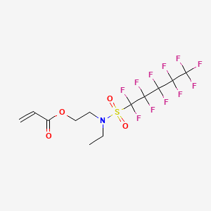 molecular formula C12H12F11NO4S<br>C5F11SO2N(C2H5)CH2CH2OC(O)CH=CH2 B13415096 2-Propenoic acid, 2-[ethyl[(undecafluoropentyl)sulfonyl]amino]ethyl ester CAS No. 68298-06-6