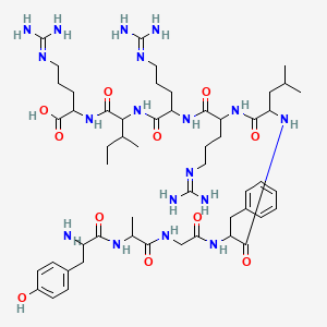 molecular formula C53H86N18O11 B13415199 H-DL-Tyr-DL-Ala-Gly-DL-Phe-DL-Leu-DL-Arg-DL-Arg-DL-xiIle-DL-Arg-OH 