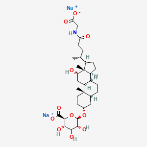 molecular formula C32H49NNa2O11 B13415423 disodium;(2S,3S,5R,6R)-6-[[(3R,5R,8R,9S,10S,12S,13R,14S,17R)-17-[(2R)-5-(carboxylatomethylamino)-5-oxopentan-2-yl]-12-hydroxy-10,13-dimethyl-2,3,4,5,6,7,8,9,11,12,14,15,16,17-tetradecahydro-1H-cyclopenta[a]phenanthren-3-yl]oxy]-3,4,5-trihydroxyoxane-2-carboxylate 