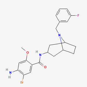 molecular formula C22H25BrFN3O2 B13415460 exo-4-Amino-5-bromo-2-methoxy-N-(8-(3-fluorobenzyl)-8-azabicyclo(3.2.1)oct-3-yl)benzamide CAS No. 76351-95-6