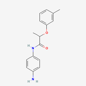 molecular formula C16H18N2O2 B1341551 N-(4-Aminophenyl)-2-(3-methylphenoxy)propanamide CAS No. 954578-54-2